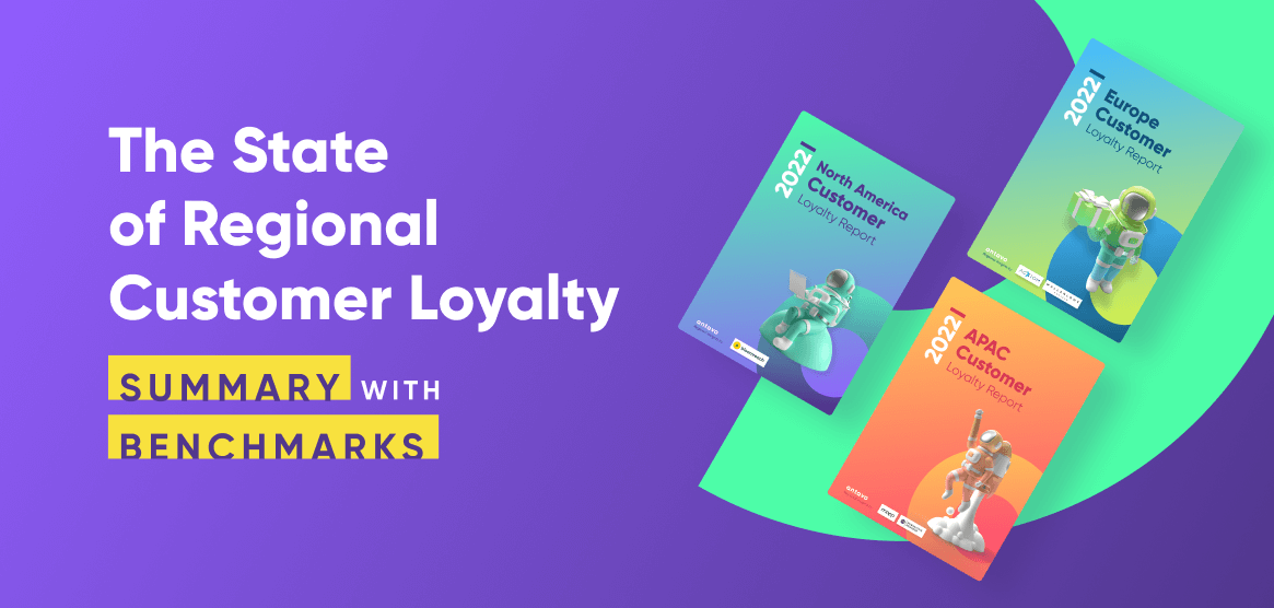 The cover image for Antavo’s summary article about the Regional Customer Loyalty Reports 2022