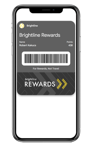 Brightline Rewards digital pass diplayed, Antavo's Mobile solution