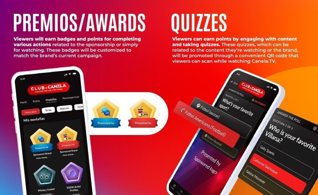 Canela Media’s Club Canela loyalty program awards quiz fill out with badges and points