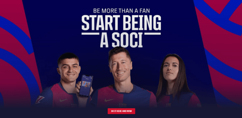 FC Barcelona’s membership program, the signup page displayed.