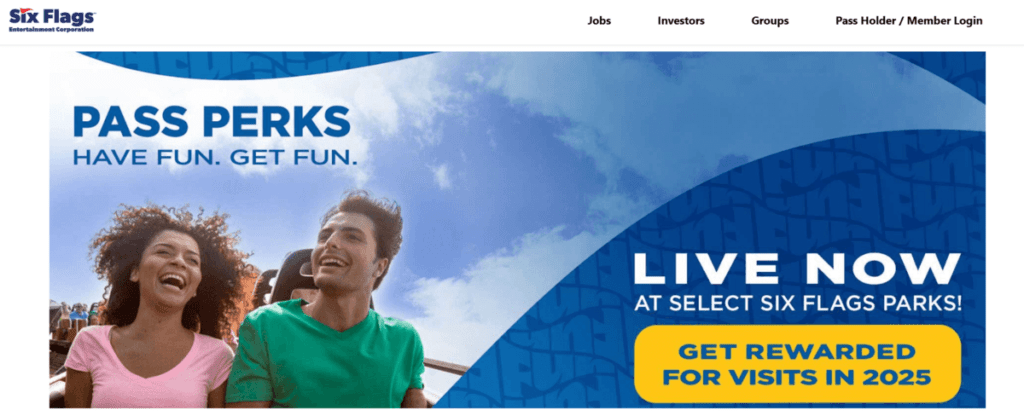 Six Flags’ Pass Perks loyalty program, where people get rewarded for park visits
