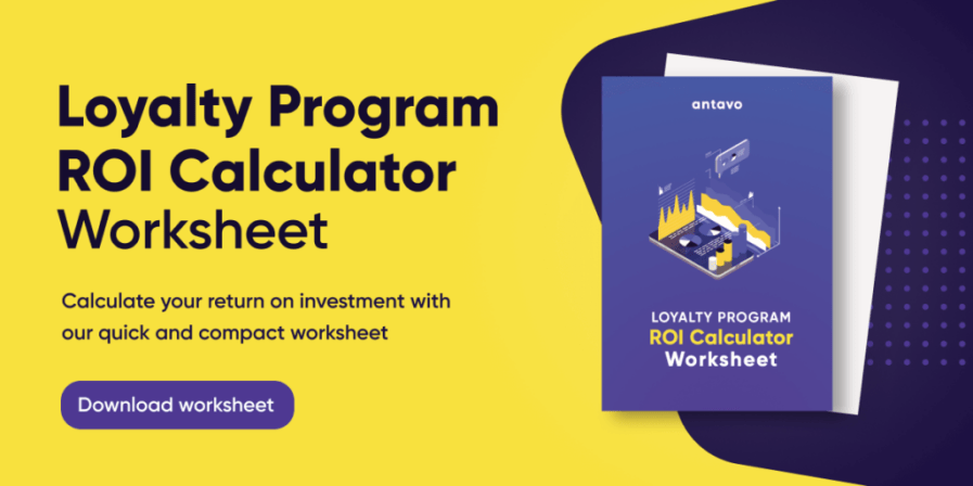 Antavo’s download banner for its ROI calculator worksheet.