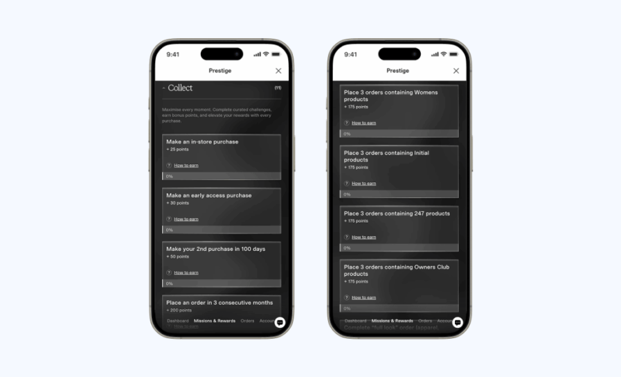Transactional point earning challenges in the Prestige loyalty program