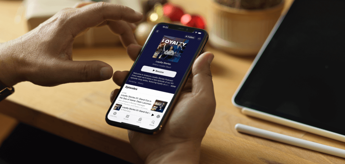 Image Antavo’s news article about the loyalty stories podcast